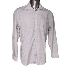 Mens Michael Kors Button Up Dress Shirt Tailored Fit Size L Blue c White Blue c